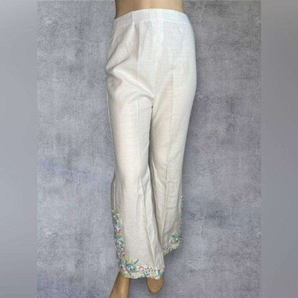 Tetoron Embroidered/ Beaded Pants
